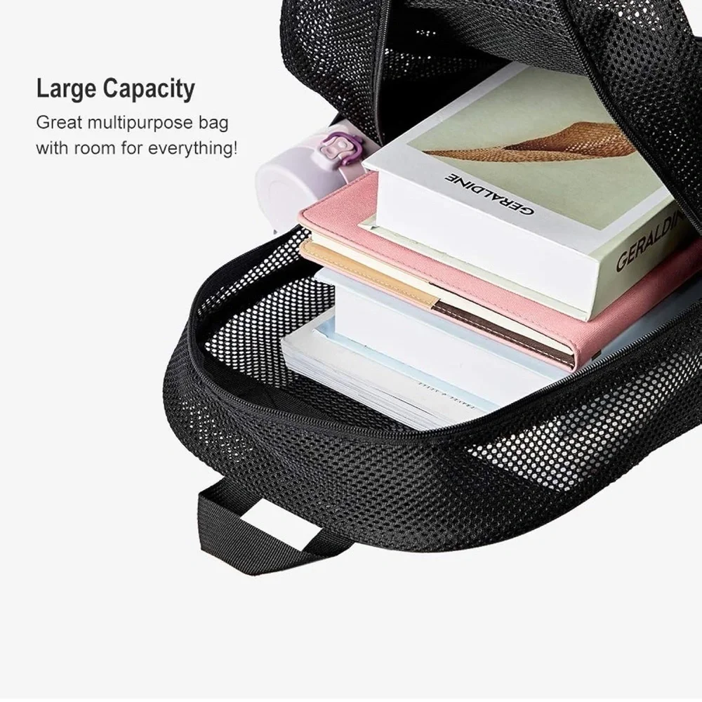 Classic Black Mesh Backpack